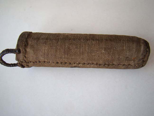 A rare Mariners' two-draw pocket telescope by George Linnell of London circa 1780-1800 along with its' original sailor-made canvas carrying case. — image 3